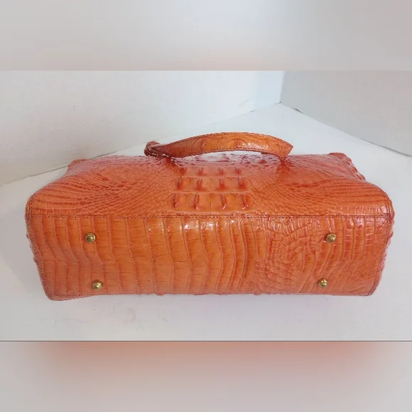 Brahmin Coral Melbourne Medium Asher Crocodile Embossed Leather Tote Bag - Picture 8 of 10